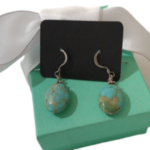 Sterling Silver+ Turquoise Earrings on French Wires